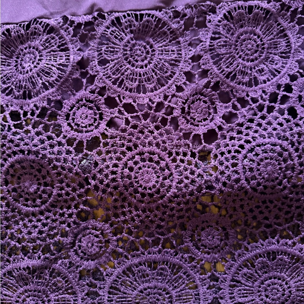 Purple Lace Cold Shoulder Fit & Flare Dress 3X Goth Romantic - Picture 4 of 5
